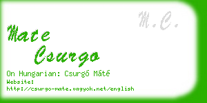 mate csurgo business card